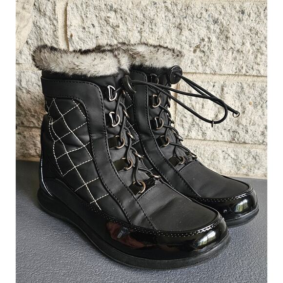 Totes Women's Lisa Snow Boot, Quilted, Faux Fur Lined, Sz 7M - Picture 6 of 7
